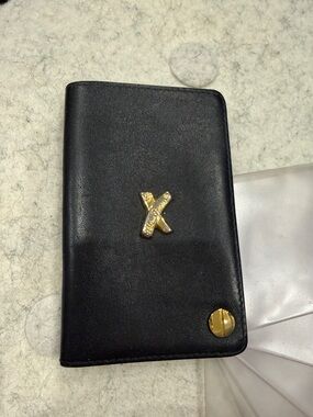 Paloma Picasso Black Card & Key Holder with Gold Accents